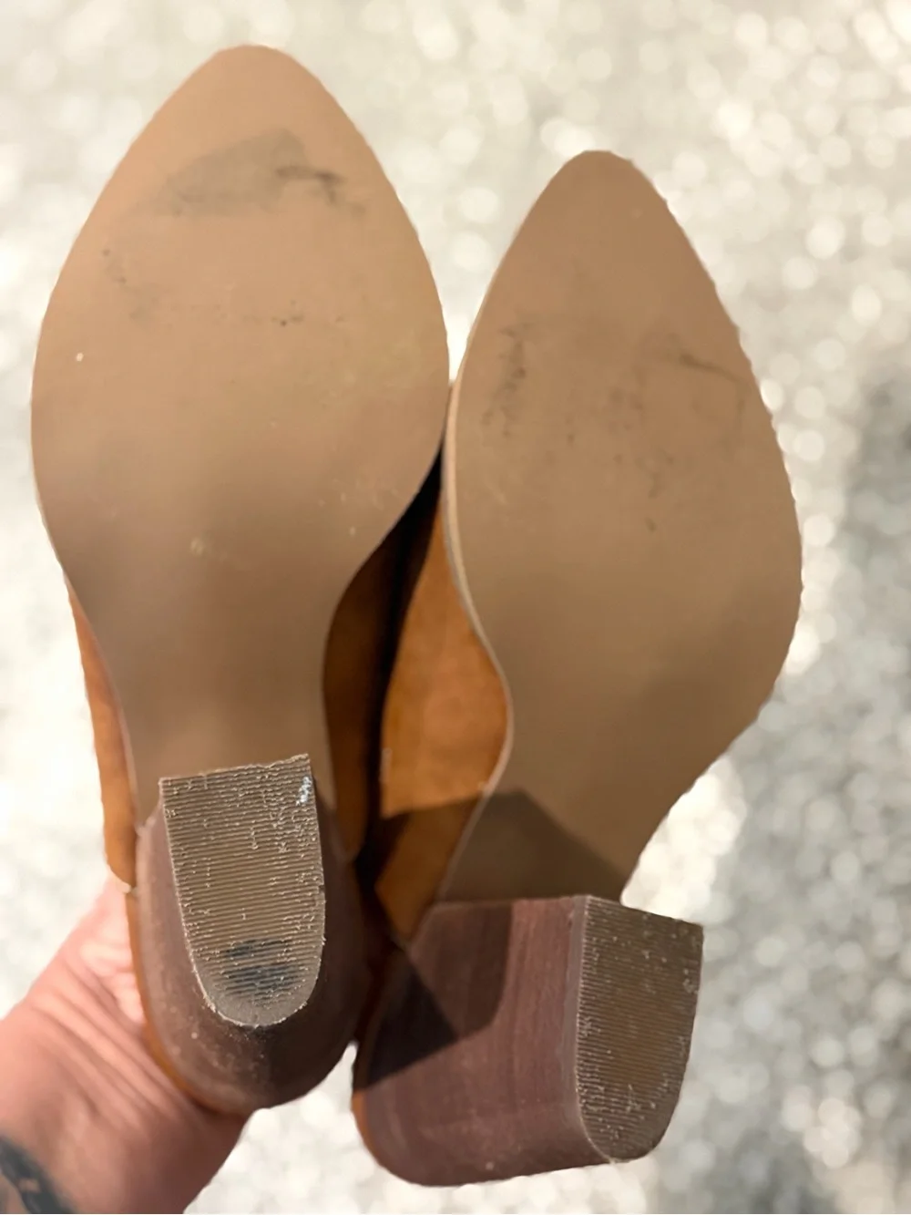 Abound Tan Suede Pointed-Toe Block Heel Mules - Picture 5 of 7
